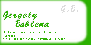 gergely bablena business card